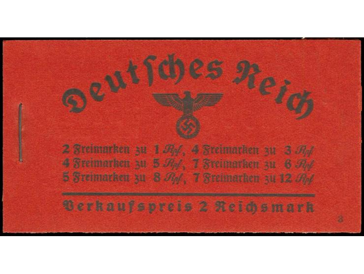 1936/37, Markenheftchen Hindenburg, 2. Deckelseite mit Reklame "Mundhygiene", postfrisch, 1 H-Blatt herstellungsbedingter kle