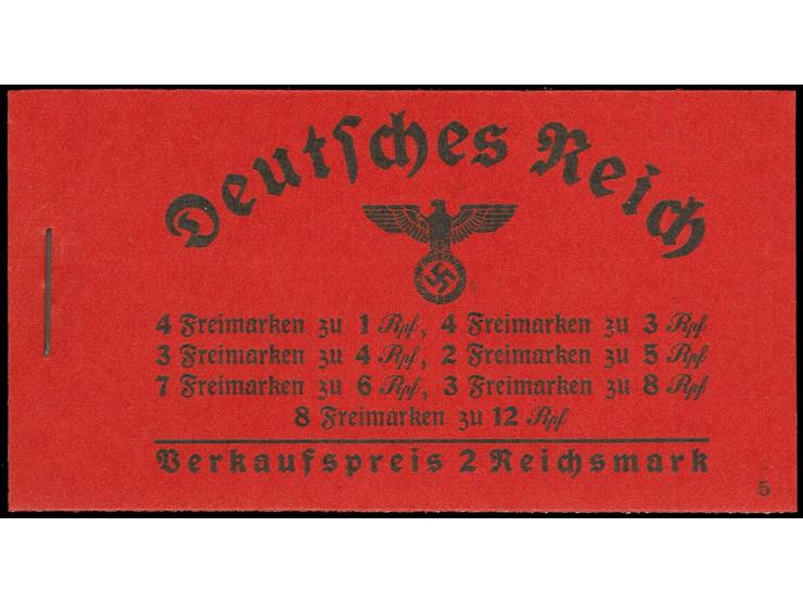 1937/39, Markenheftchen Hindenburg mit ONr. 5, postfrisch, Deckel ungefaltet, Luxus (Mi. 350,-)