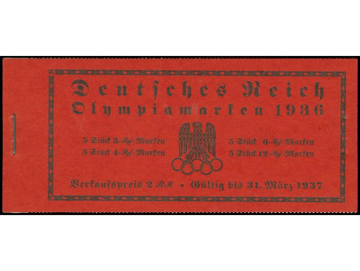 1936, Markenheftchen Olympia, postfrisch, Deckel ungefaltet, Luxus (Mi. 200,-)