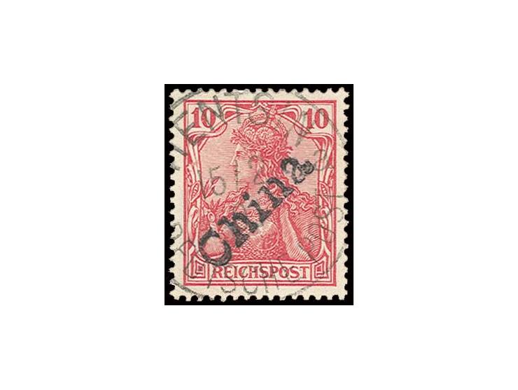 10 Pfg. mit zentrischem Stempel "TIENTSIN 15/2 01", Pracht, mehrfach sign., u.a. v. Willmann und H. Krause (Mi. 1.100,-)