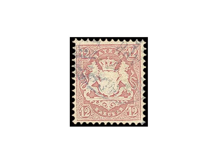 12 Kr. lila mit violettblauem EKr. "MÜNCHEN", tadellos gezähnt und farbfrisch, Pracht, sign. Pfenninger sowie Fotoattest Bret