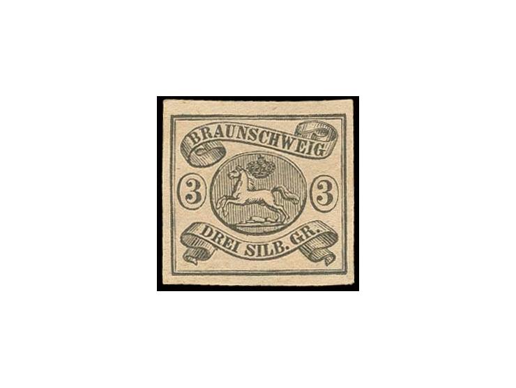1853, 3 Sgr. auf mattrosa, allseits gut gerandet, ungebraucht mit etwas gebräuntem Restgummi, sign. Lange BPP (Mi. 400,-)