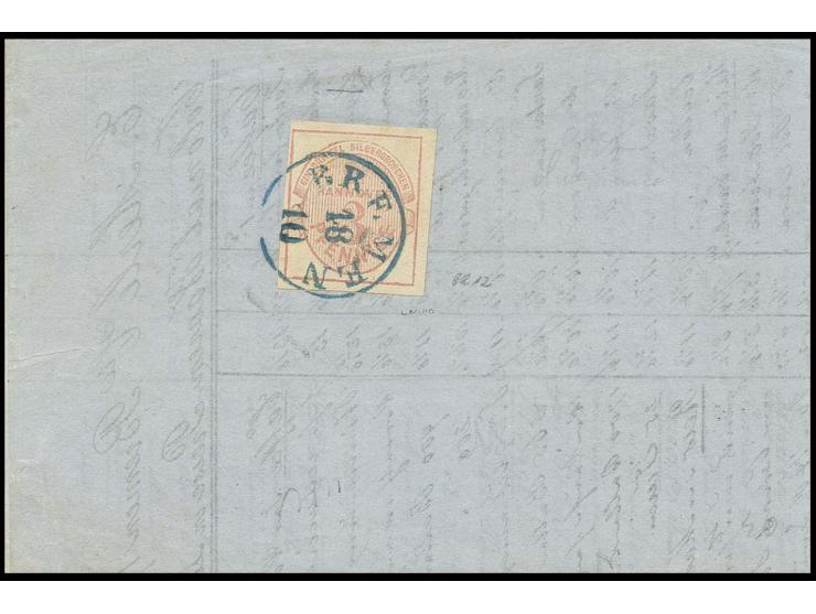 3 Pfg. rosa, voll- bis breitrandig mit glasklarem EKr. "BREMEN 18 10" auf Drucksache ohne Schleife, Kabinett, sign. Mirot und