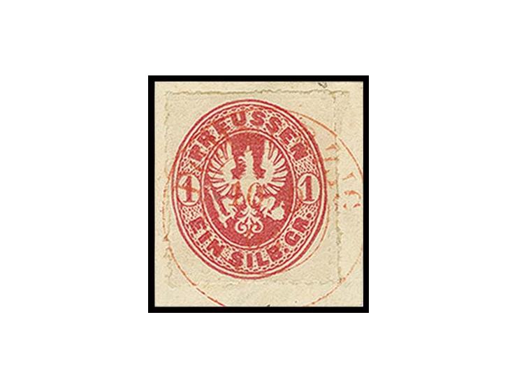 "POMMERZIG 10 9 63", roter DKr., sauber und nahezu kpl. auf 1 Sgr. rosa auf Briestück, Kabinett, sign. Georg Bühler und Fotob