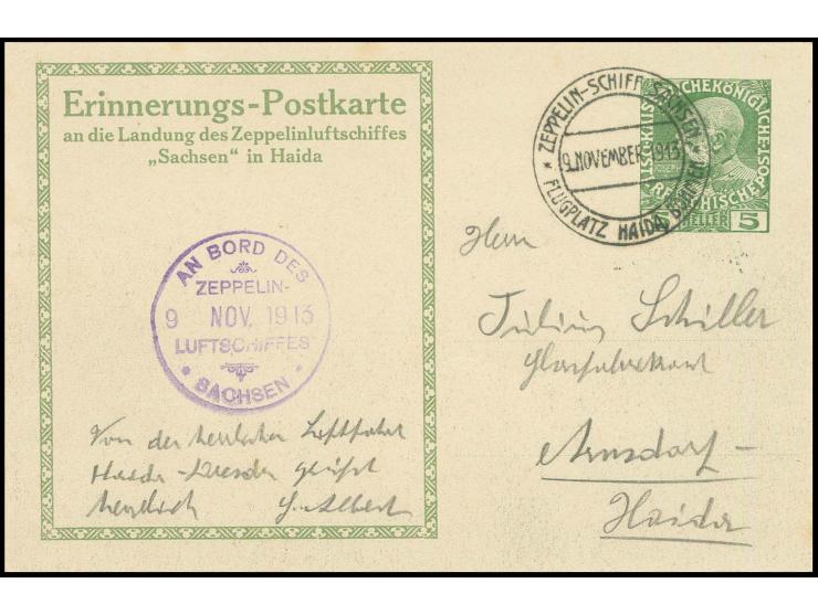 Ganzsachenkarte mit zusätzlich violettem Bordstempel vom 9.11., Kabinett