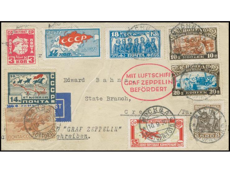 Brief ohne Sonderstempel mit rückseitig seltenem violettem R-Stempel der Auslandsstelle des B.P.A. Frankfurt, minimale Gebrau