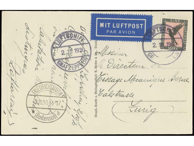 Schweizkurzfahrt 2.10., Passagier-Fotokarte mit 2 Bordpoststempeln, Kabinett