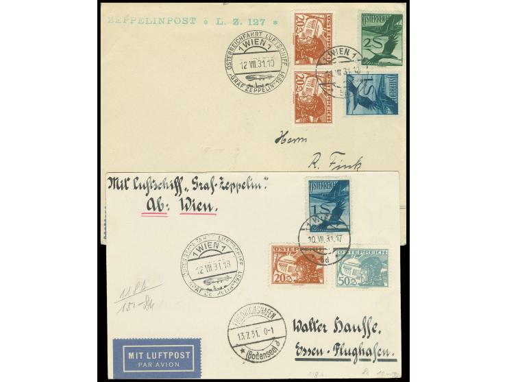 Österreichische Post: Karte und Brief mit jeweils Sonderstempel "WIEN 1", Pracht