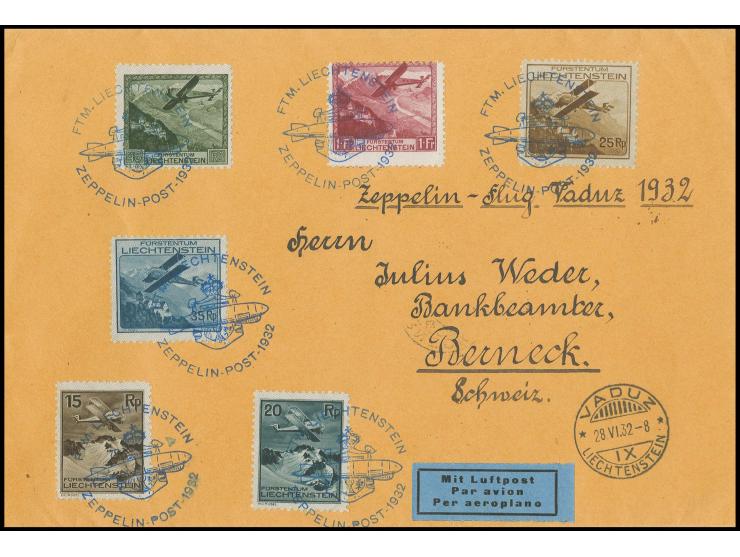 Brief mit komplettem Flugsatz in die Schweiz, Kabinett