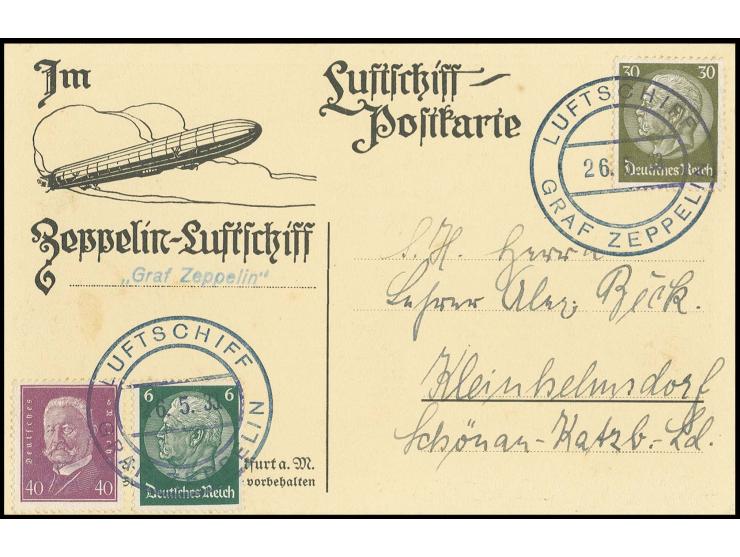 Kurzfahrten in die Schweiz 26.5., Delag-Karte, Kabinett