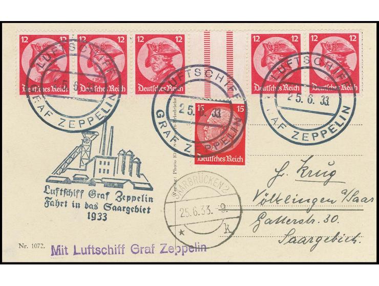 Bordpost-Fotokarte mit guter Frankatur, u.a. Mi.-Nr. KZ10