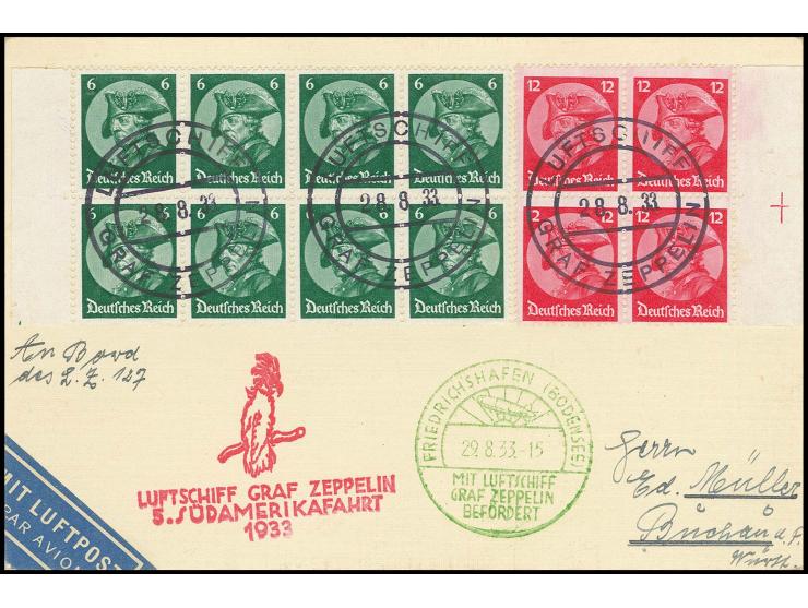 5. Südamerikafahrt, Bordpostkarte der Rückfahrt, Etappe Sevilla-Friedrichshafen vom 28.8., Kabinett