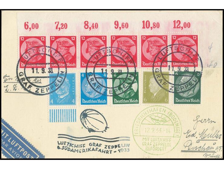 6. Südamerikafahrt, Bordpostkarte der Rückfahrt, Etappe Sevilla-Friedrichshafen vom 11.9., Kabinett