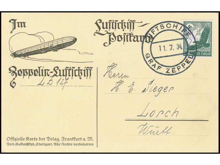 Kurzfahrt in die Schweiz 11.7., Delag-Karte, Kabinett