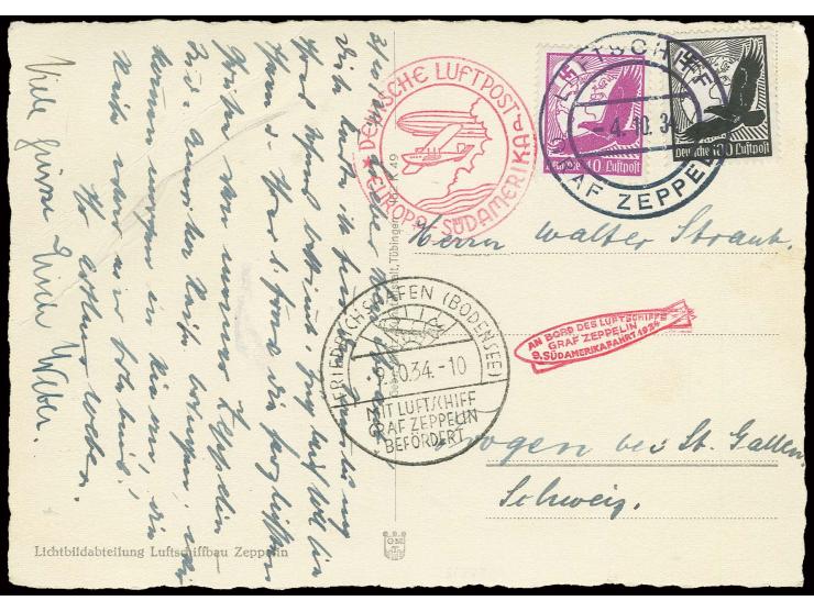 Passagier-Bordpost-Fotokarte der Rückfahrt (gering bügig) mit Bordpoststempel vom 4.10. sowie Bestätigungs- und Bordstempel n