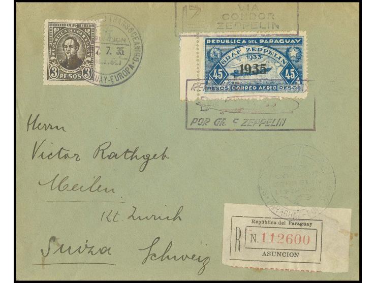 dito, R-Brief in die Schweiz mit Ankunftsstempel, Kabinett, sign. Grabowski