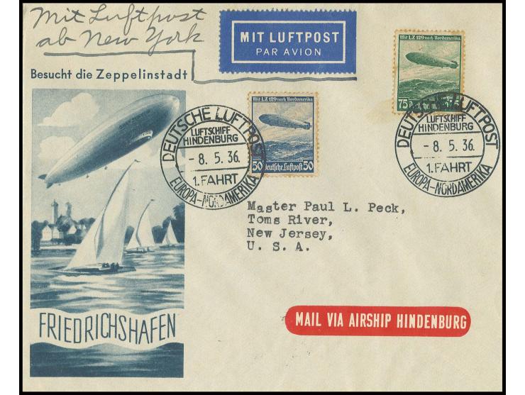 Bordpostbrief mit Bordpoststempel vom 8.5., geschrieben von Clara Adams in typischer Handschrift nach New Jersey, Pracht