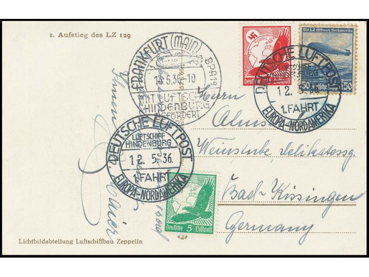 Bordpost-Fotokarte der Rückfahrt mit Bordpoststempel vom 12.5., geschrieben vom Besatzungsmitglied Maier nach Bad Kissingen, 