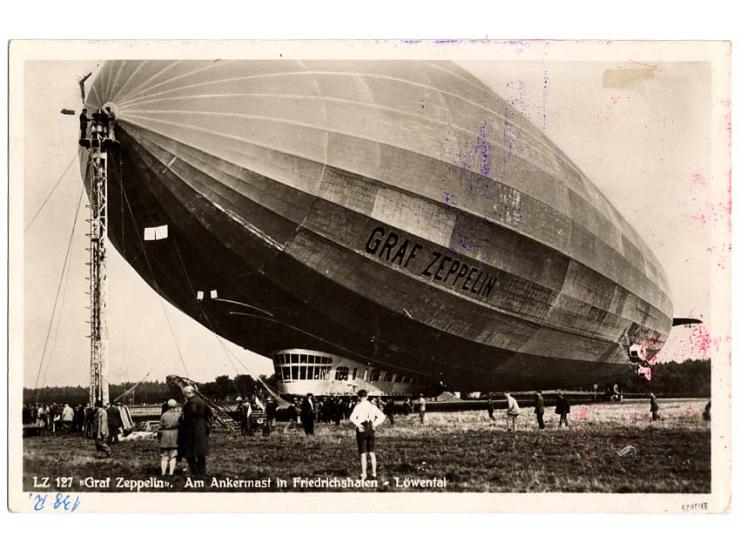 1931, Magdeburgfahrt, Fotokarte mit vorderseitig violettem Luftpost-Beförderungsstempel von Magdeburg, Kabinett
