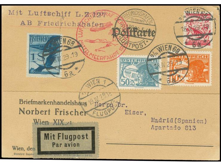 Mittelmeerfahrt, Karte (oben ganz kurzer Einriß und rechts schwacher Eckbug) nach Madrid