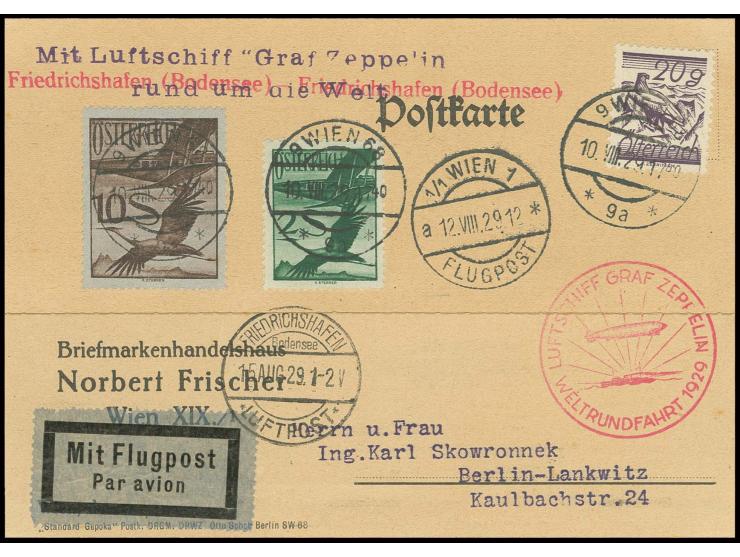 Karte der Rundfahrt mit anschließender Flugpostbeförderung nach Berlin, Kabinett