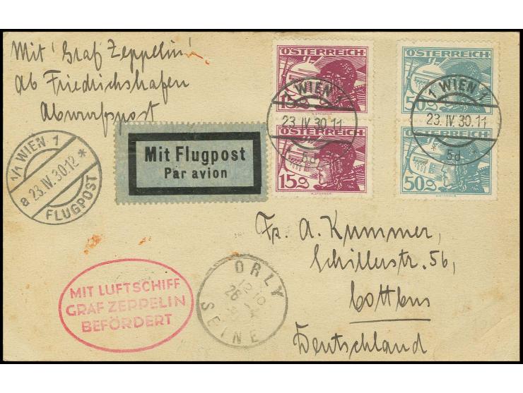Karte Abwurf Orly (etwas randbügig) mit vorderseitigem Ankunftsstempel