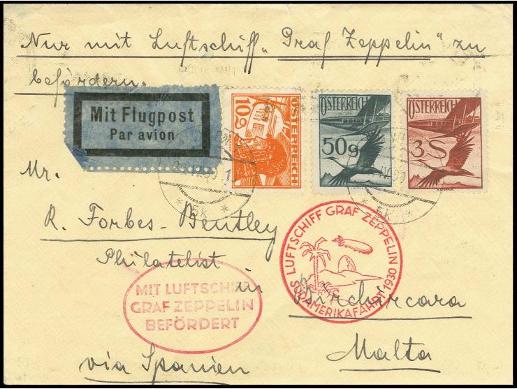 Brief bis Sevilla mit rotem Bestätigungsstempel, adressiert nach Malta mit Ankunftsstempel, Kabinett