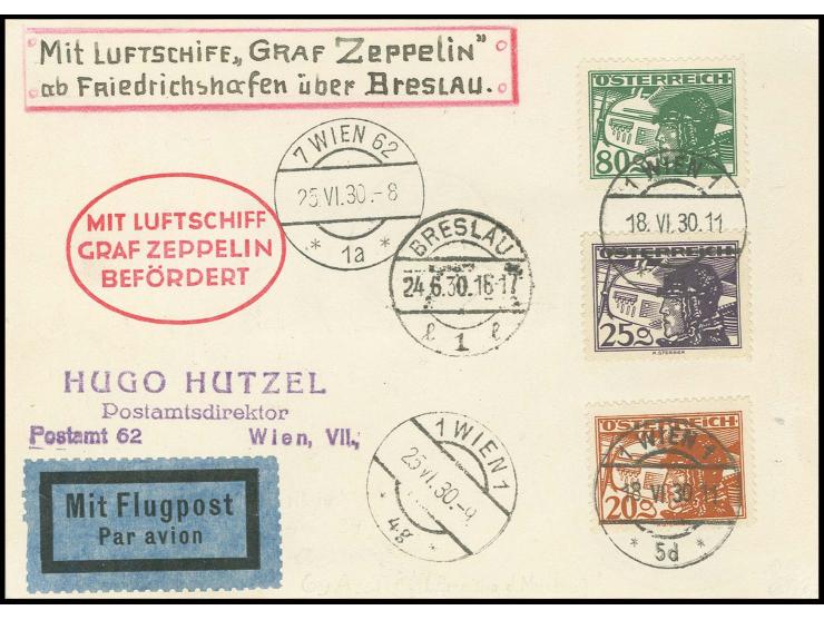 Schlesienrundfahrt, Karte Abwurf Breslau, nur 22 Stück befördert, Kabinett