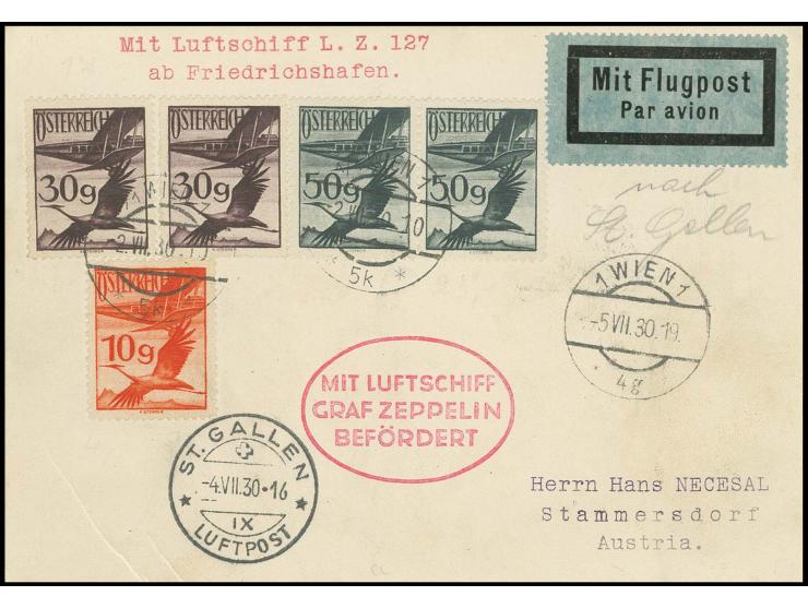 Karte mit vorderseitigem Ankunftsstempel "ST. GALLEN", Pracht
