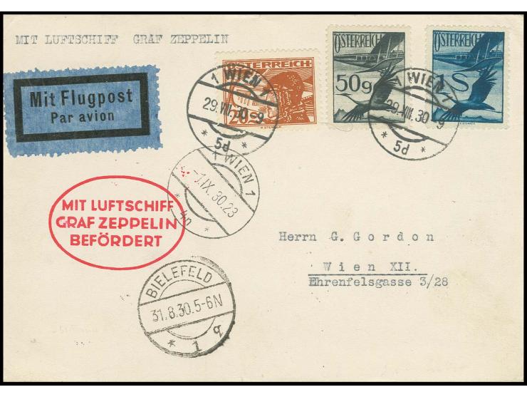 Landungsfahrt nach Bielefeld, Karte mit vorderseitigem Ankunftsstempel, Kabinett