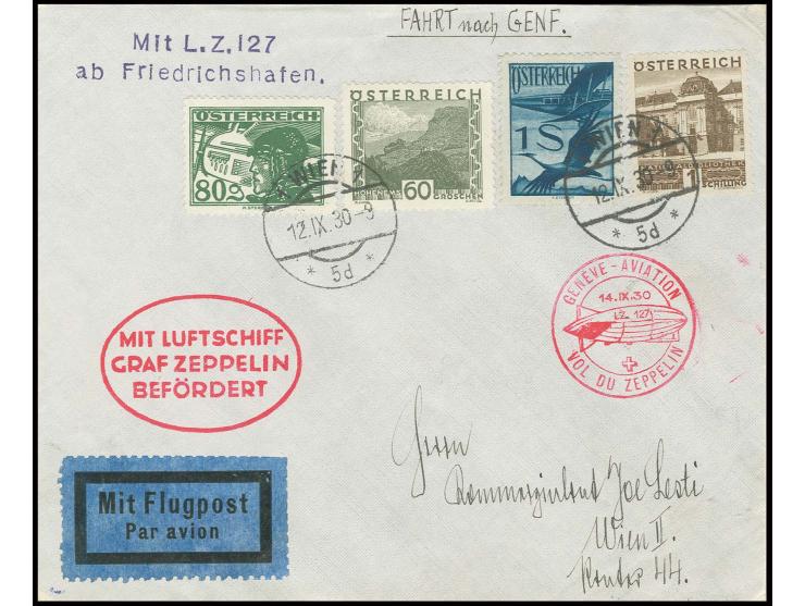 Landungsfahrt nach Genf, Brief, alle Stempel vorderseitig, Kabinett