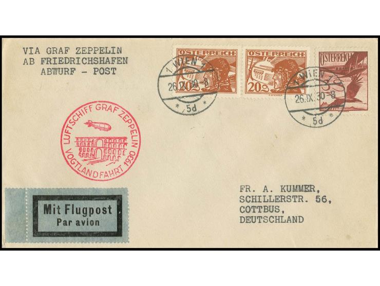 Vogtlandfahrt, Brief mit Ankunftsstempel von Reichenbach, Pracht
