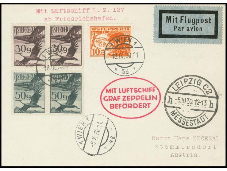 Fahrt nach Leipzig und Görlitz, Karte nach Leipzig mit vorderseitigem Ankunftsstempel, Kabinett