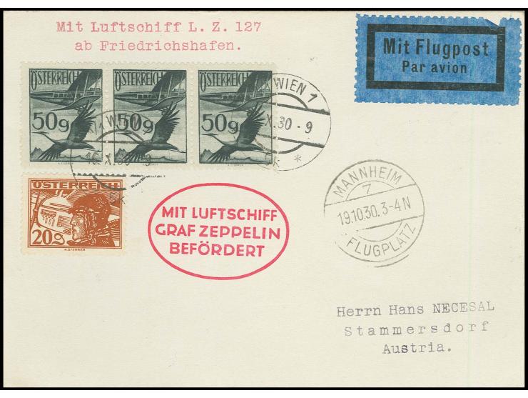 Landungsfahrt nach Mannheim, Karte mit vorderseitigem Ankunftsstempel, Kabinett