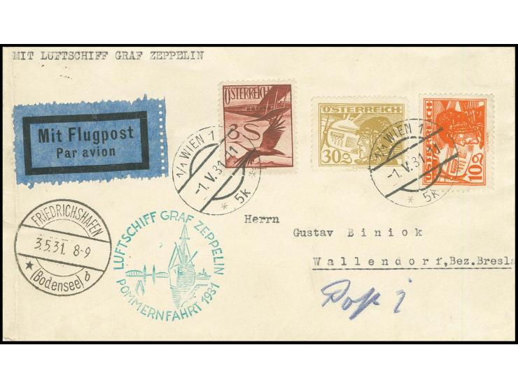 Pommernfahrt, Brief mit Ankunftsstempel von Stettin, Pracht