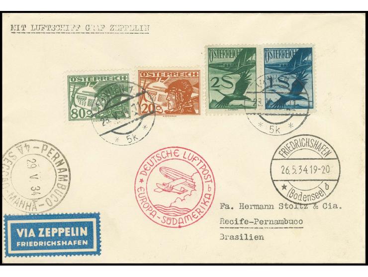 1934, 1. Südamerikafahrt, Brief nach Pernambuco, Kabinett