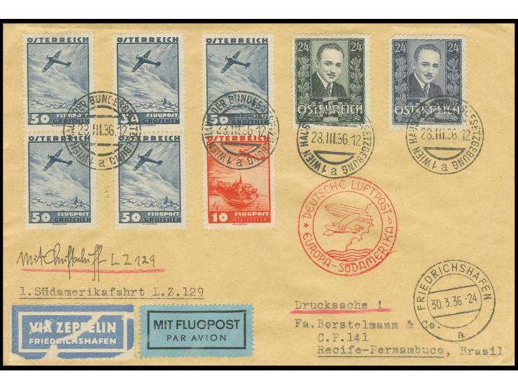 1. Südamerikafahrt, Drucksachenumschlag nach Pernambuco, Pracht