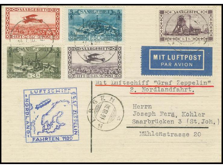 Nordlandfahrt, Karte mit vorderseitigem Ankunftsstempel von Bergen, Pracht