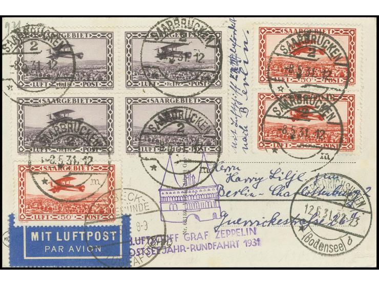 Ostseejahr-Rundfahrt, Karte bis Lübeck mit vorderseitigem Ankunftsstempel, Kabinett