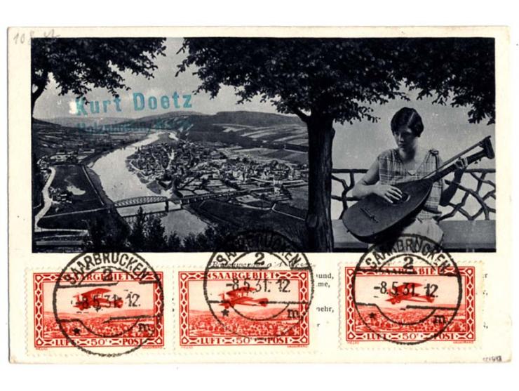 Ostseejahr-Rundfahrt, Karte bis Lübeck mit vorderseitigem Ankunftsstempel, Kabinett