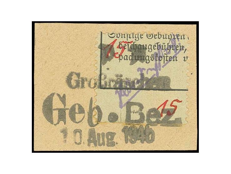 15 Pfg. mit Notstempel-Entwertung, auf Briefstück sign.Arenz BPP