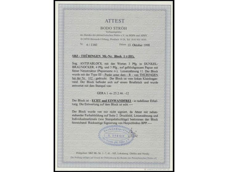 dito, Type III, mit Stempel "ERFURT 24.12.45" auf Briefstück, Fotoattest Ströh BPP