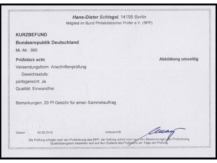 1978, Burgen und Schlösser 20 Pfg. als portogerechte Einzelfrankatur auf Anschriftenprüfkarte von "NEUSTADT AN DER WEINSTRASS