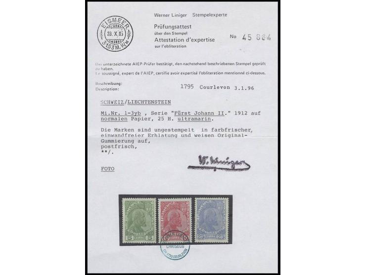 normales Papier: 5-25 H. kpl., postfrisch, Pracht, Fotoattest Liniger (Mi. 1.700,-)