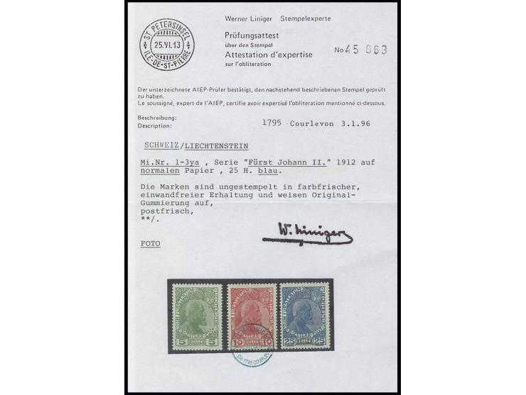 5-25 H. kpl., dabei 25 H. in der guten Farbe dunkelkobalt, postfrisch, Pracht, Fotoattest Liniger (Mi. 2.840,-)