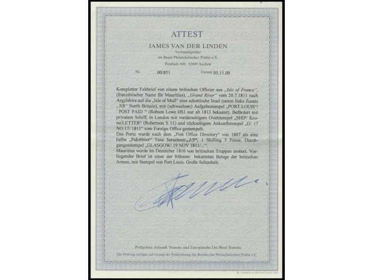 Mauritius: 1811, entire letter from Grand River, written by an English officer to his father at the Scottish Isle of Mull wit