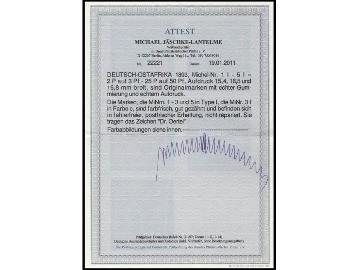 1893, 2 -25 P., einheitlich Type I, postfrisch, Kabinett, sign. Dr. Oertel und Fotoattest Jäschke-L. BPP ex Dr. Rueger