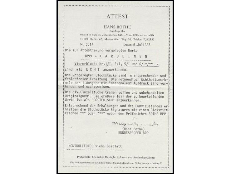 1899, Diagonalaufdruck 3 Pfg., postfrisch, Kabinett, sign. Bothe BPP ex Dr. Rueger