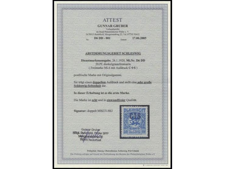 20 Pfg. mit doppeltem Aufdruck, postfrisch, Kabinett, eine sehr seltene Marke, sign. Mikulski und Fotoattest Gruber BPP
