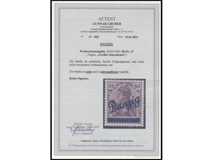 60 Pfg., postfrisch, unsigniert, Kabinett, Fotoattest Kniep und Gruber BPP ex Dr. Rueger